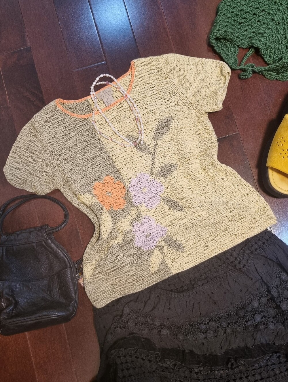 Sigrid Olsen Sport | Pastel Floral Fairycore Knit Tshirt